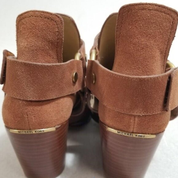 Michael Michael Kors Pamela Booties Color Luggage Suede Size 7M NWOB - Picture 2 of 10